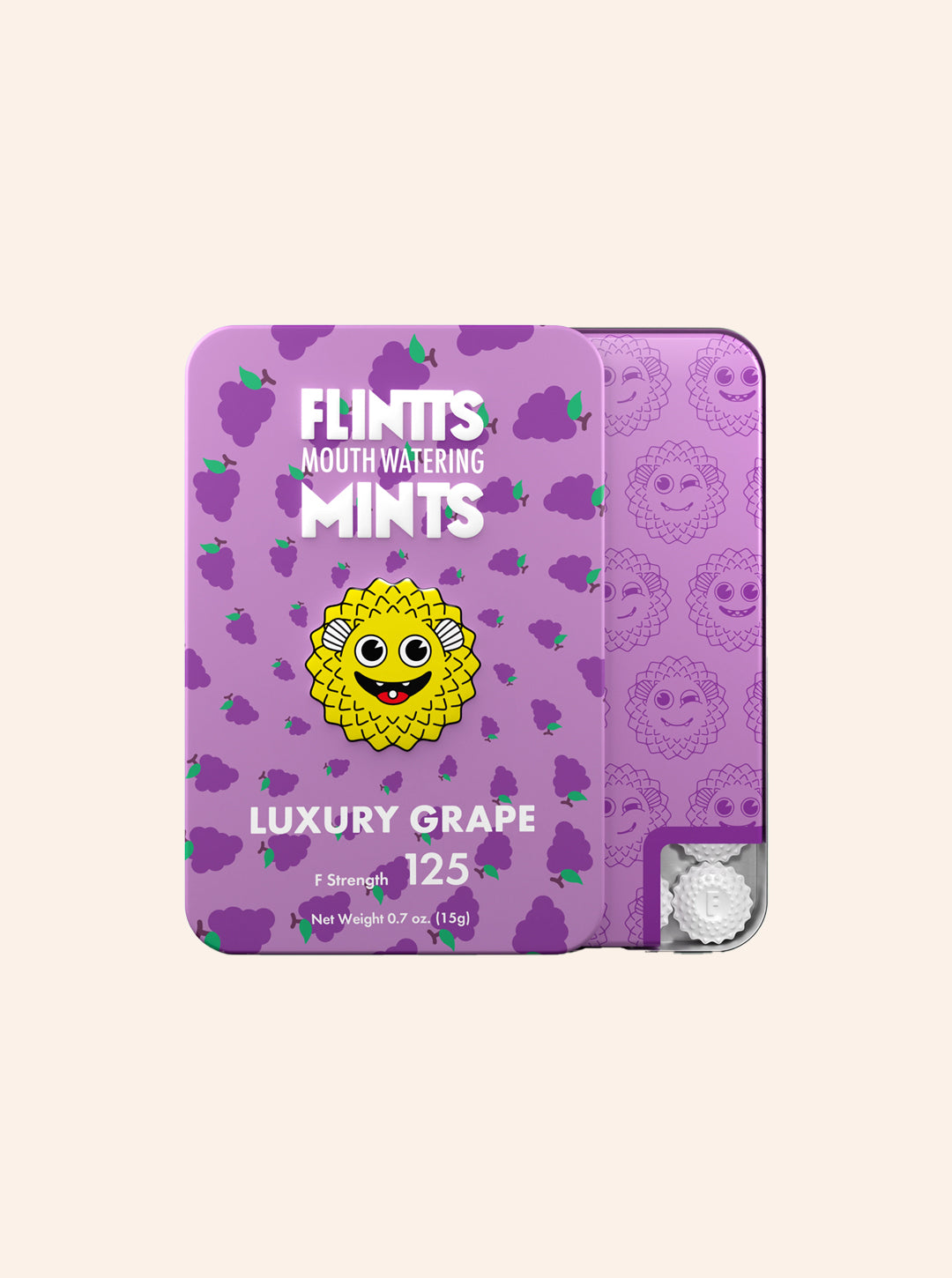 Mouthwatering mints in the flavor grape, with F Strength 125. Used for oral pleasure